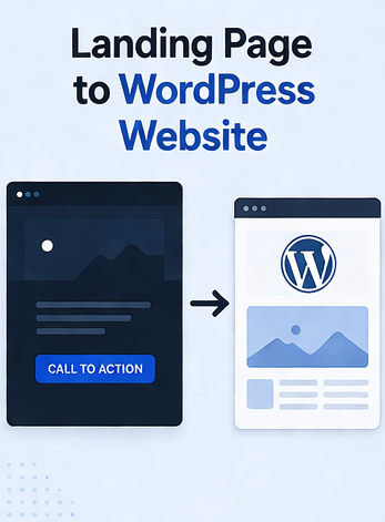 Single landing page expanded into a full multi-page WordPress site
